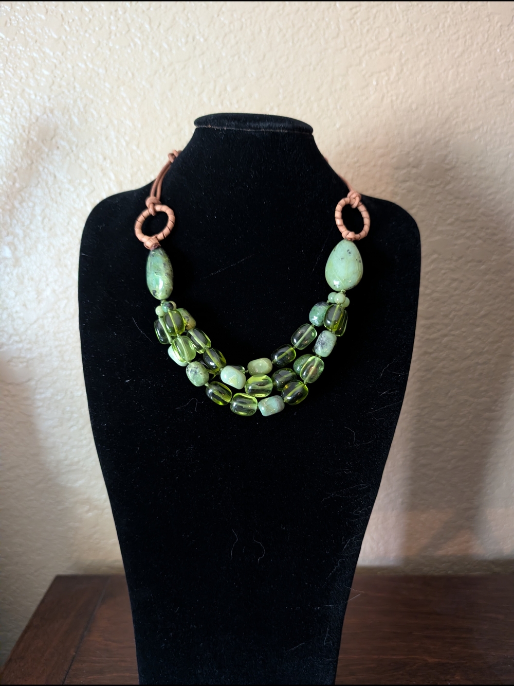Coldwater Creek Green Beaded Multi-Strand Necklace -NEW!